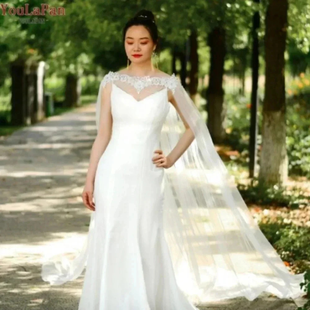 (ON SALE) Beautiful Long Lace Wedding Cape Crystal Bead Wedding Cape